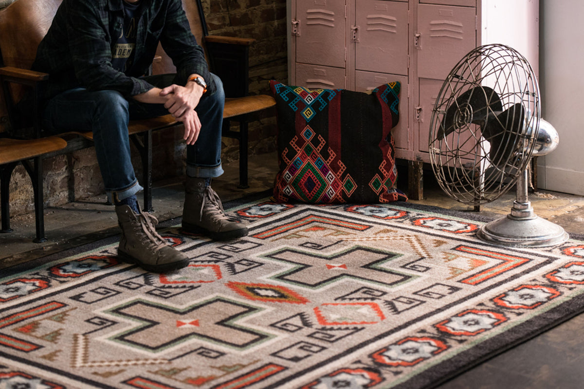 Image of an area rug, Saw Tooth - Raincloud