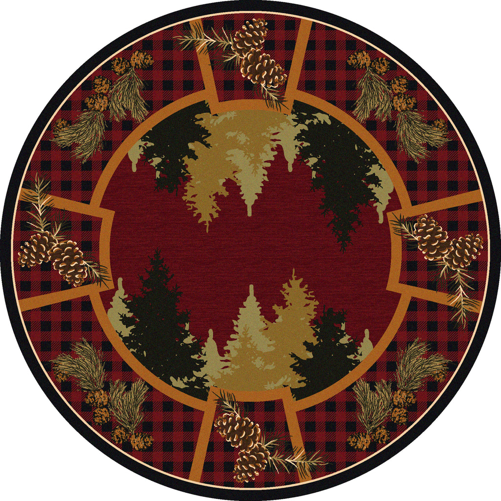 Image of an area rug, Plaid Woodsman - Red
