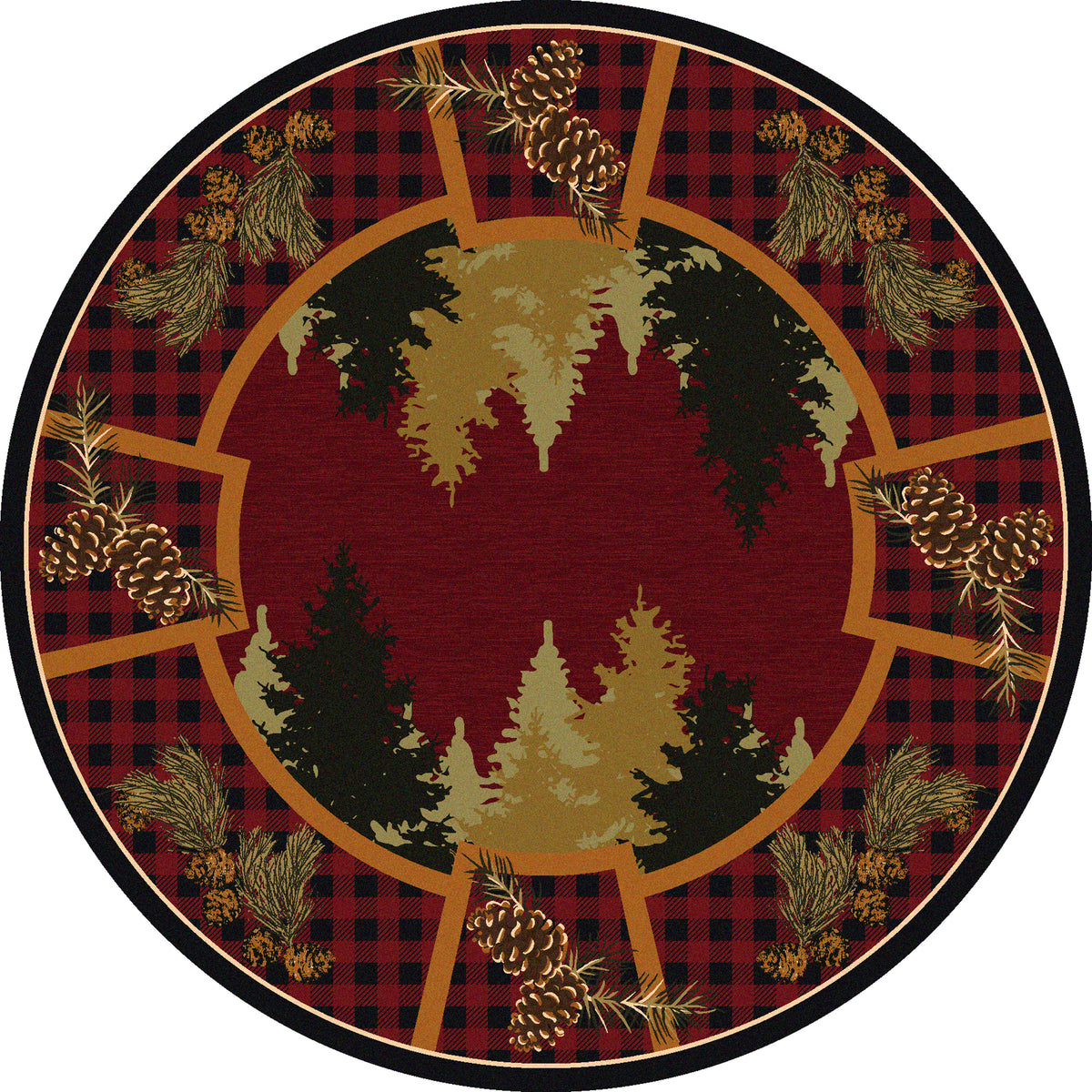 Image of an area rug, Plaid Woodsman - Red