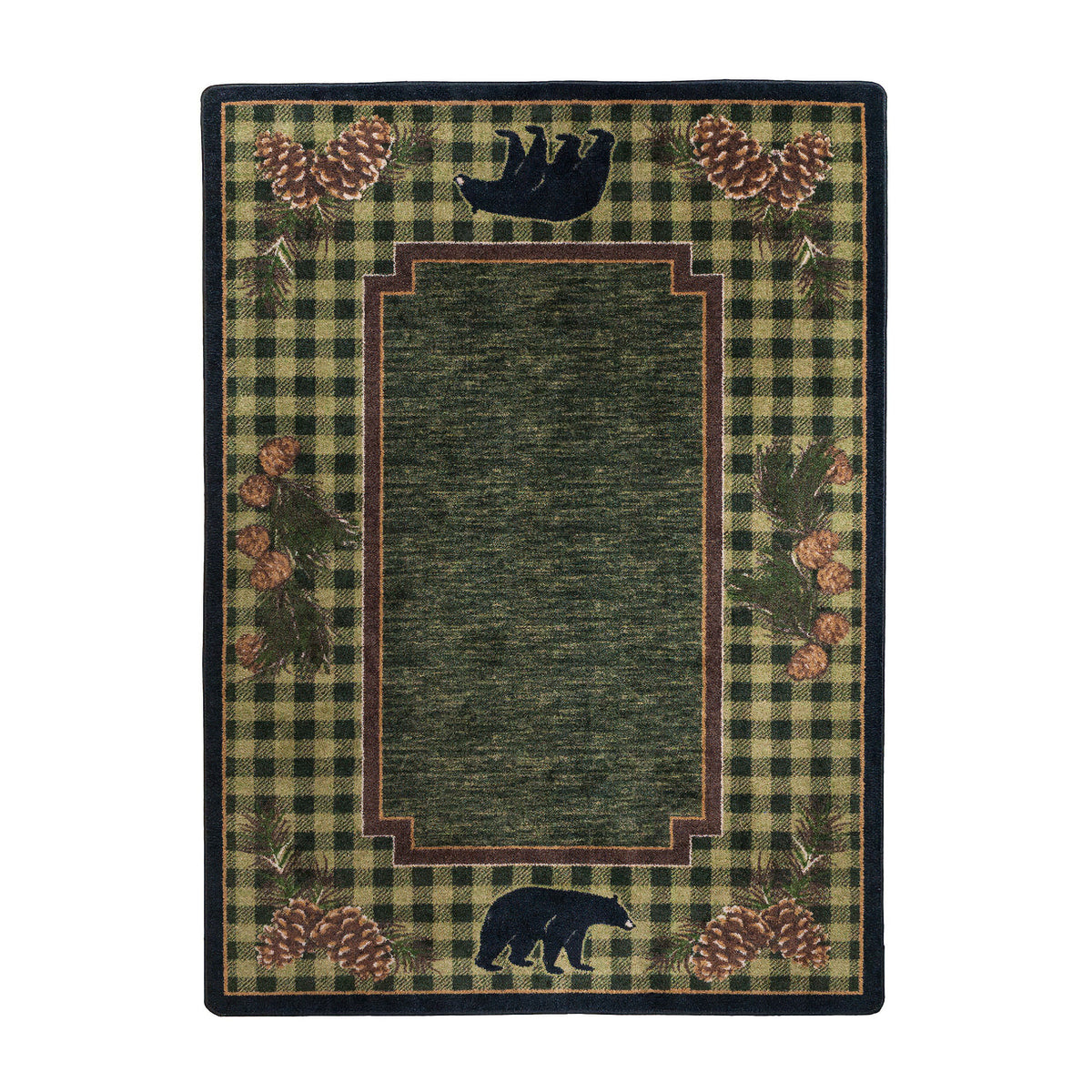 Image of an area rug, Lakeside Bear - Green