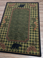 Image of an area rug, Lakeside Bear - Green