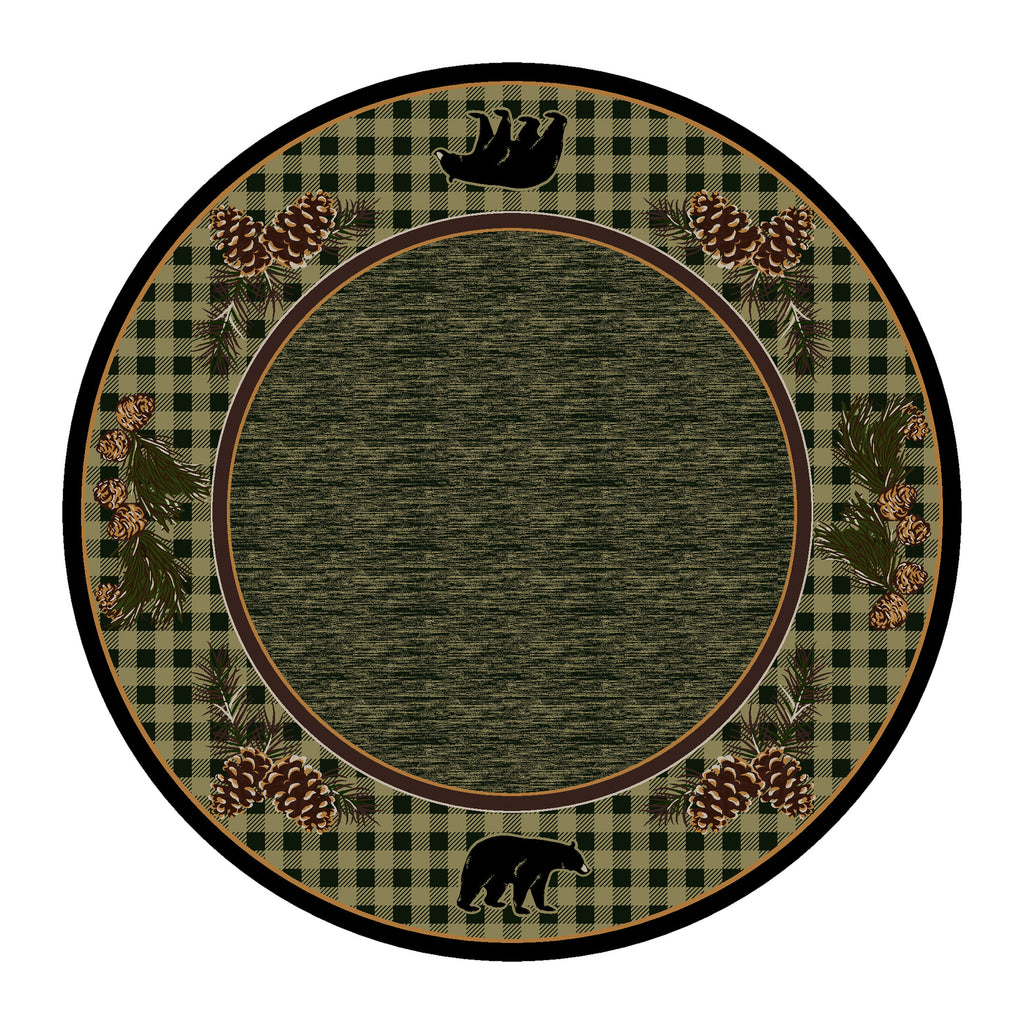 Image of an area rug, Lakeside Bear - Green