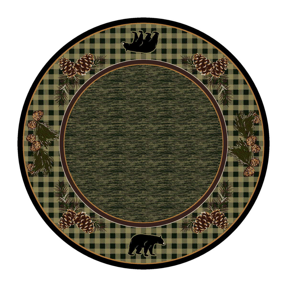 Image of an area rug, Lakeside Bear - Green