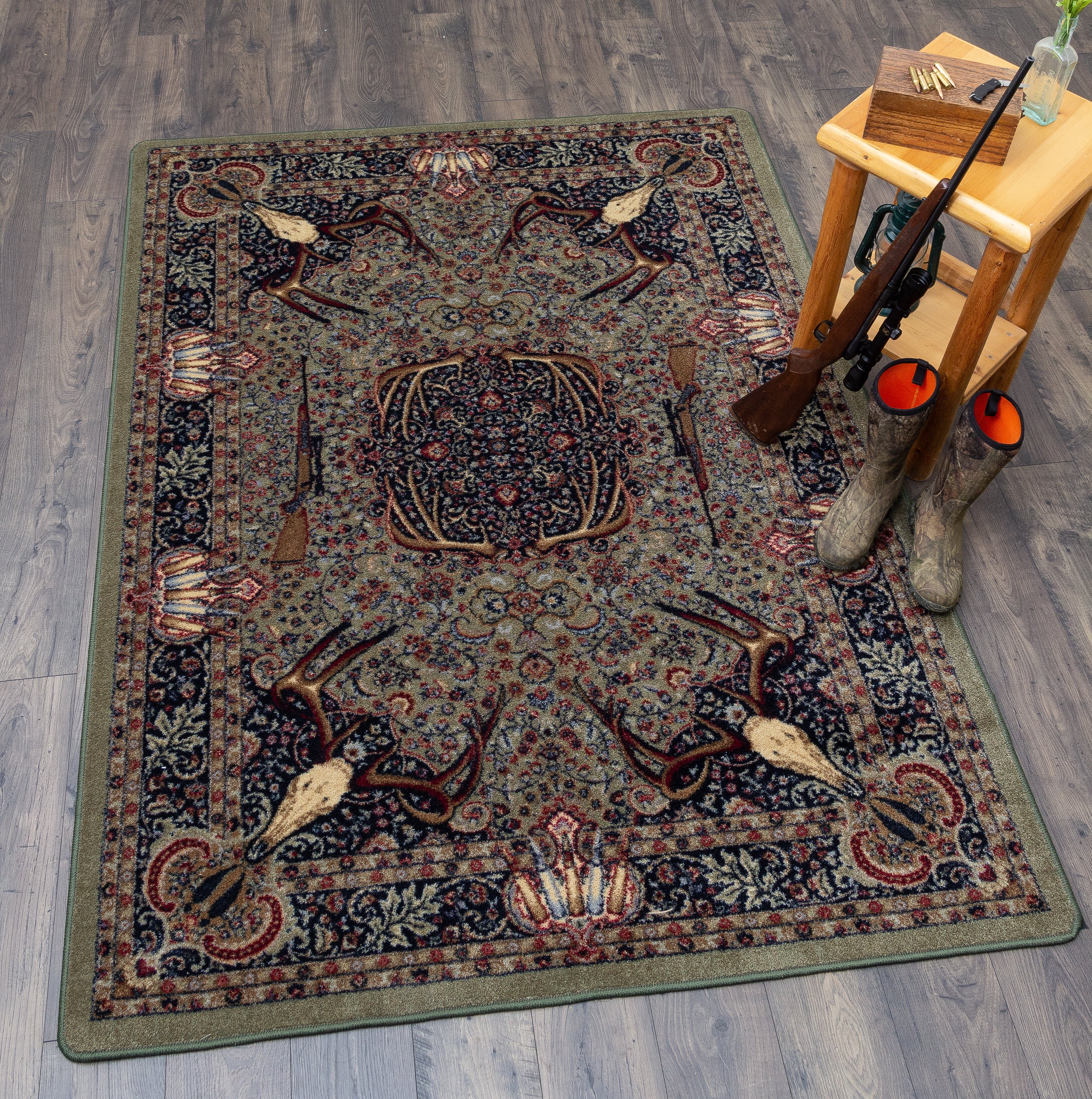 Image of an area rug, Trophy Room - Green