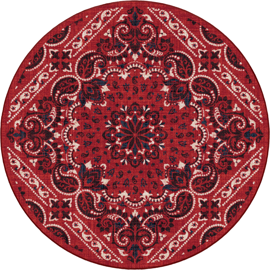 Image of an area rug, Kerchief - Rodeo Red