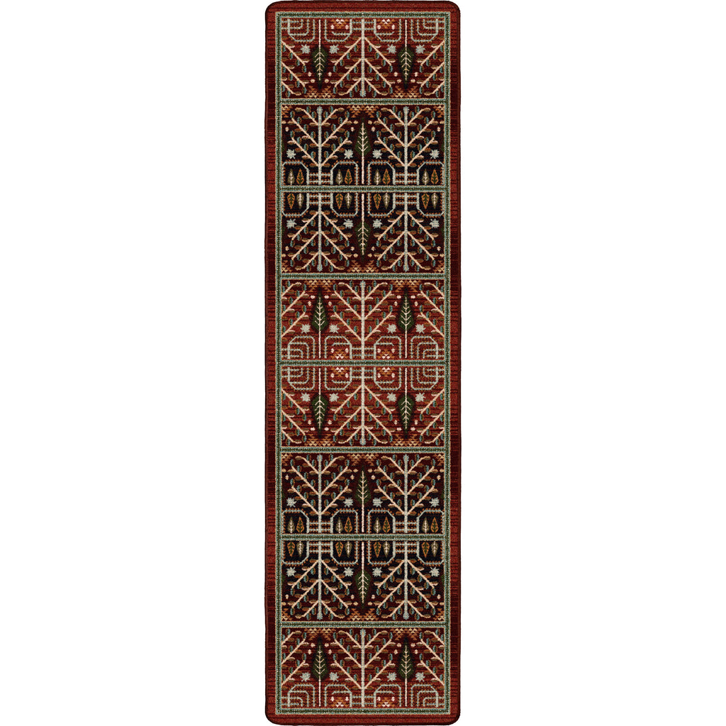Image of an area rug, Flourish Forest - Garnet