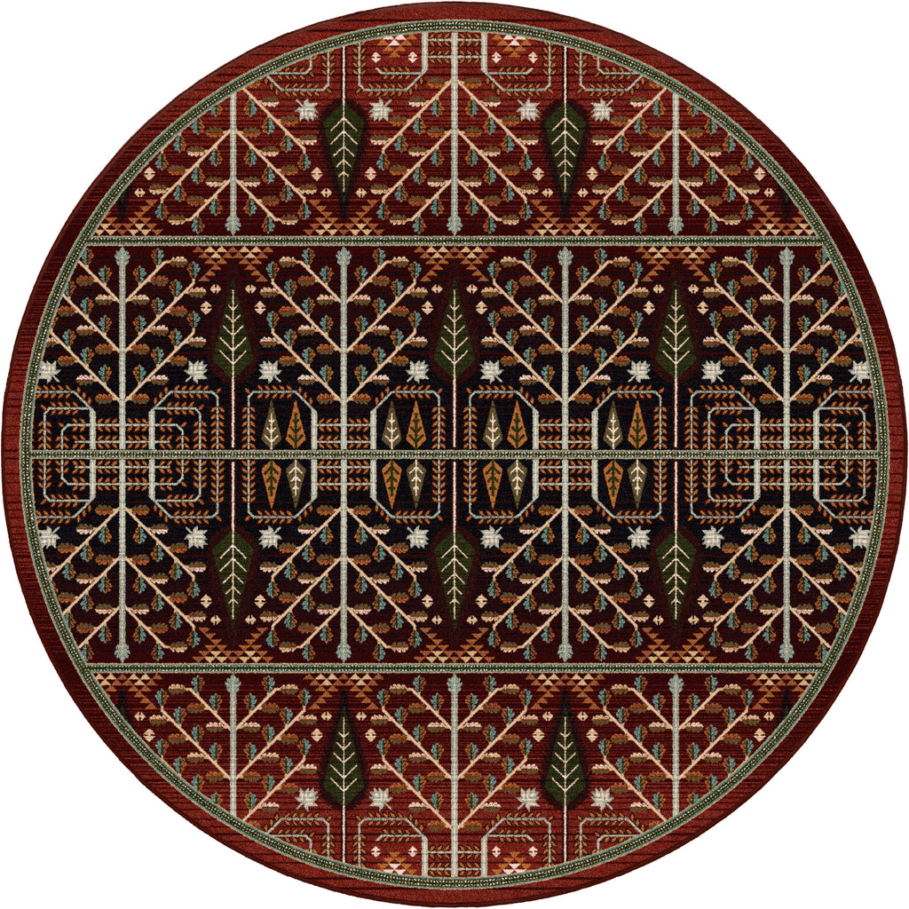 Image of an area rug, Flourish Forest - Garnet