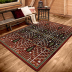 Image of an area rug, Flourish Forest - Garnet