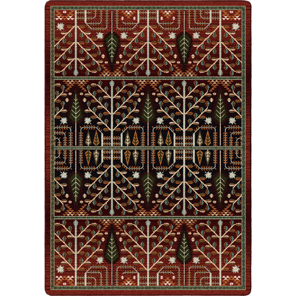 Image of an area rug, Flourish Forest - Garnet