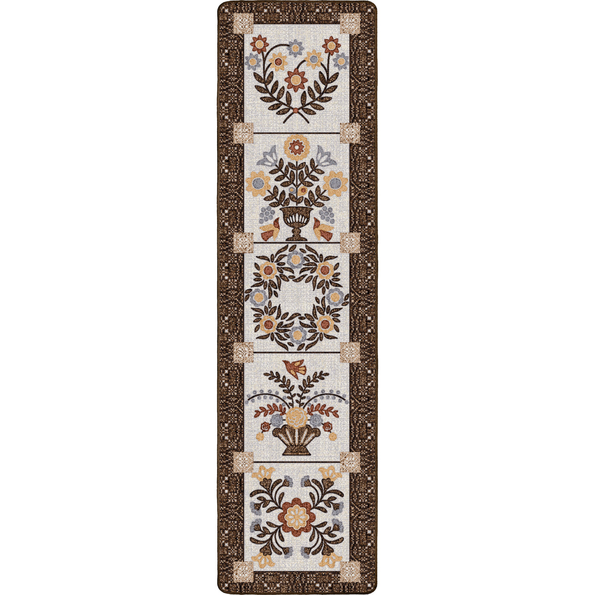 Image of an area rug, Inspired Quilt - Brown