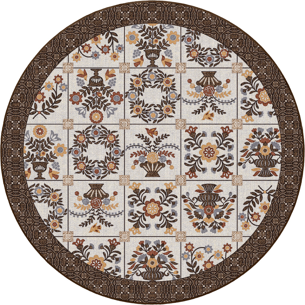 Image of an area rug, Inspired Quilt - Brown