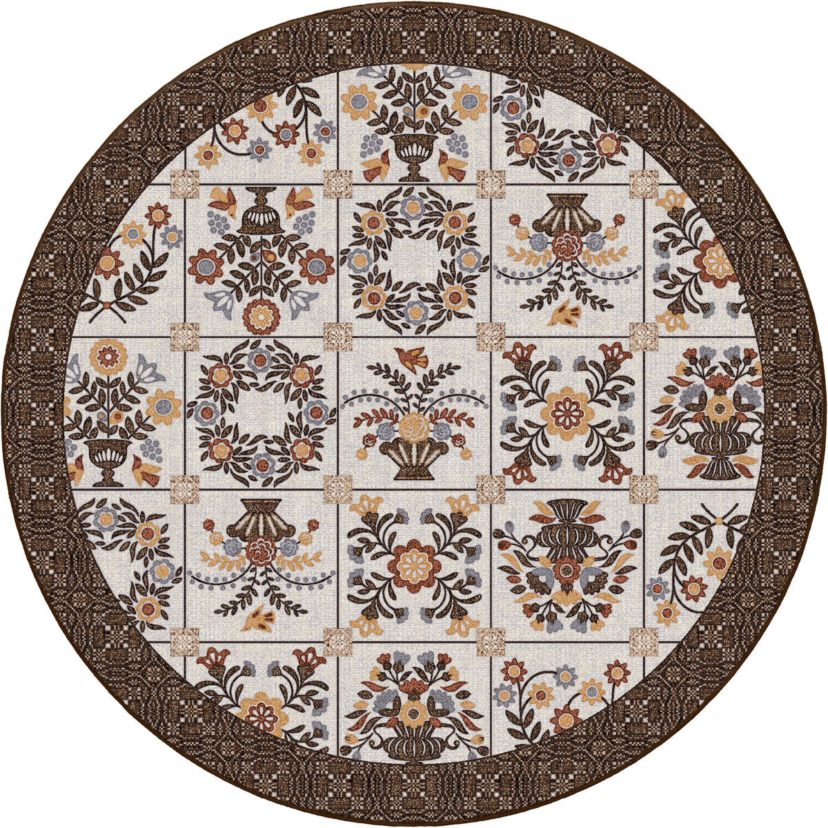 Image of an area rug, Inspired Quilt - Brown