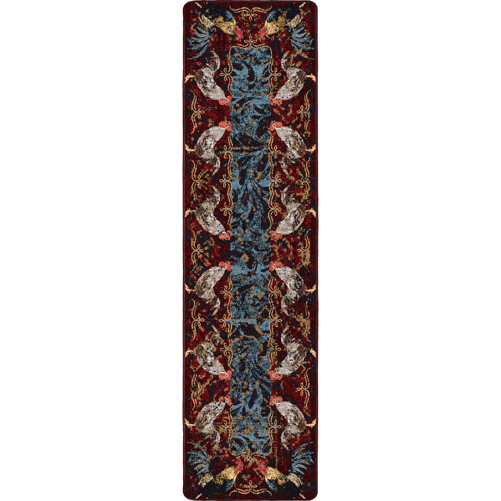 Image of an area rug, Pecking Order - Bordeaux