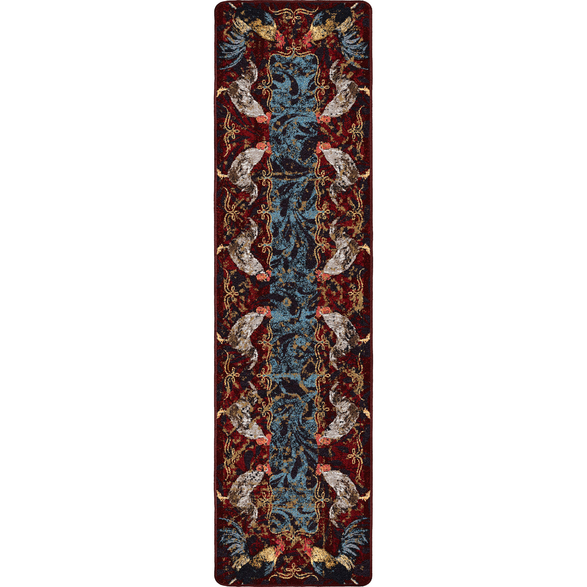 Image of an area rug, Pecking Order - Bordeaux