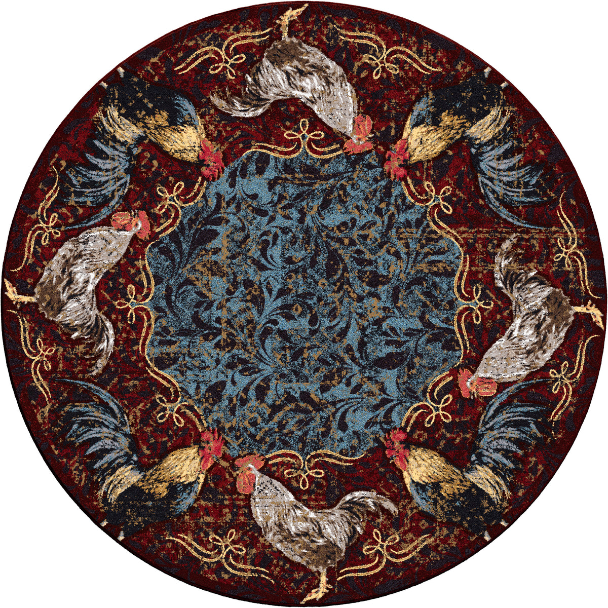 Image of an area rug, Pecking Order - Bordeaux