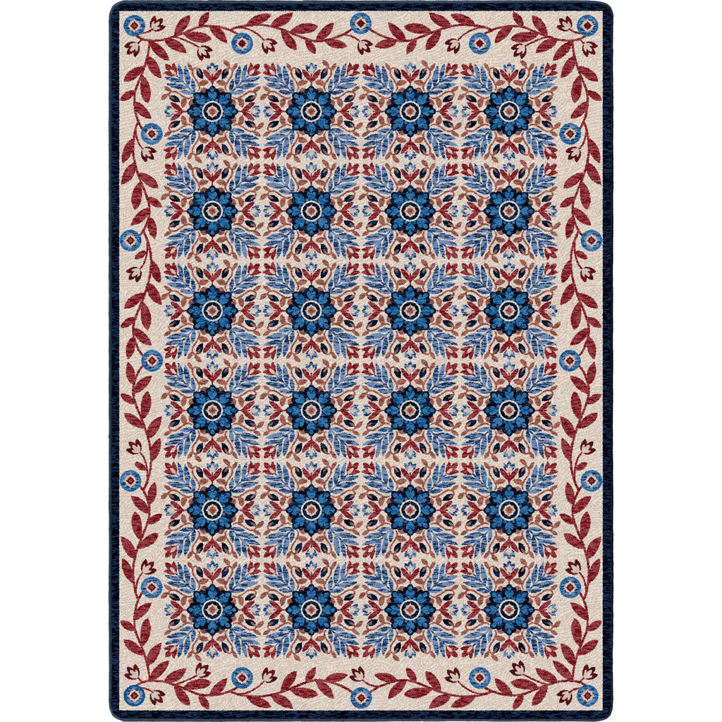 Image of an area rug, United Quilt - Antique Red White and Blue