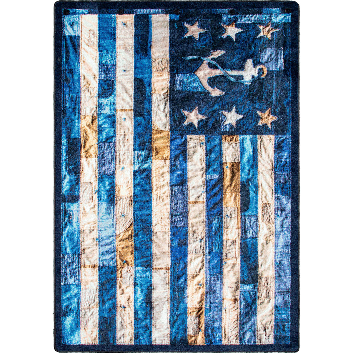 Image of an area rug, Blue Jean Anchor - Blues