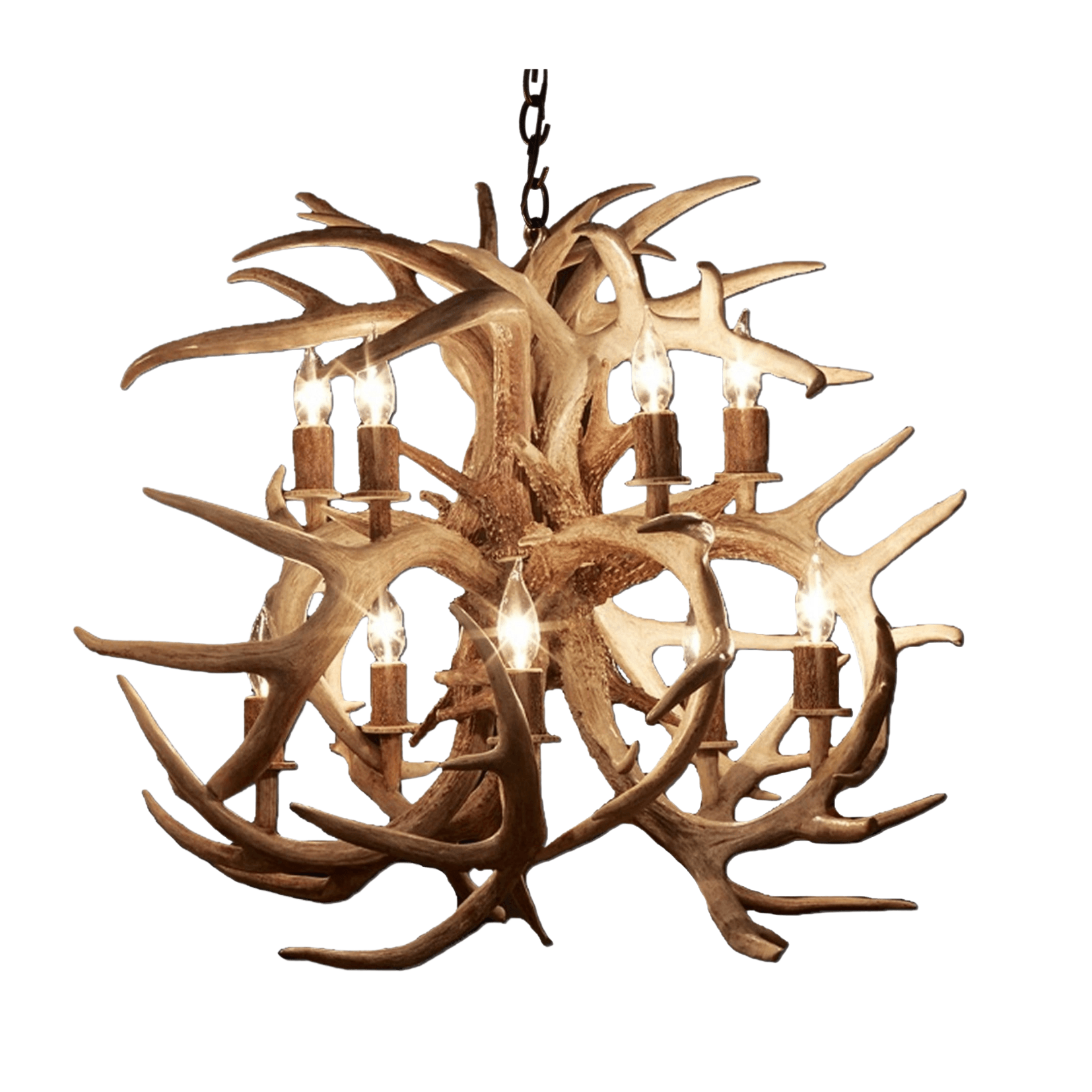 10 Light Bloom Mule Deer Antler Chandelier