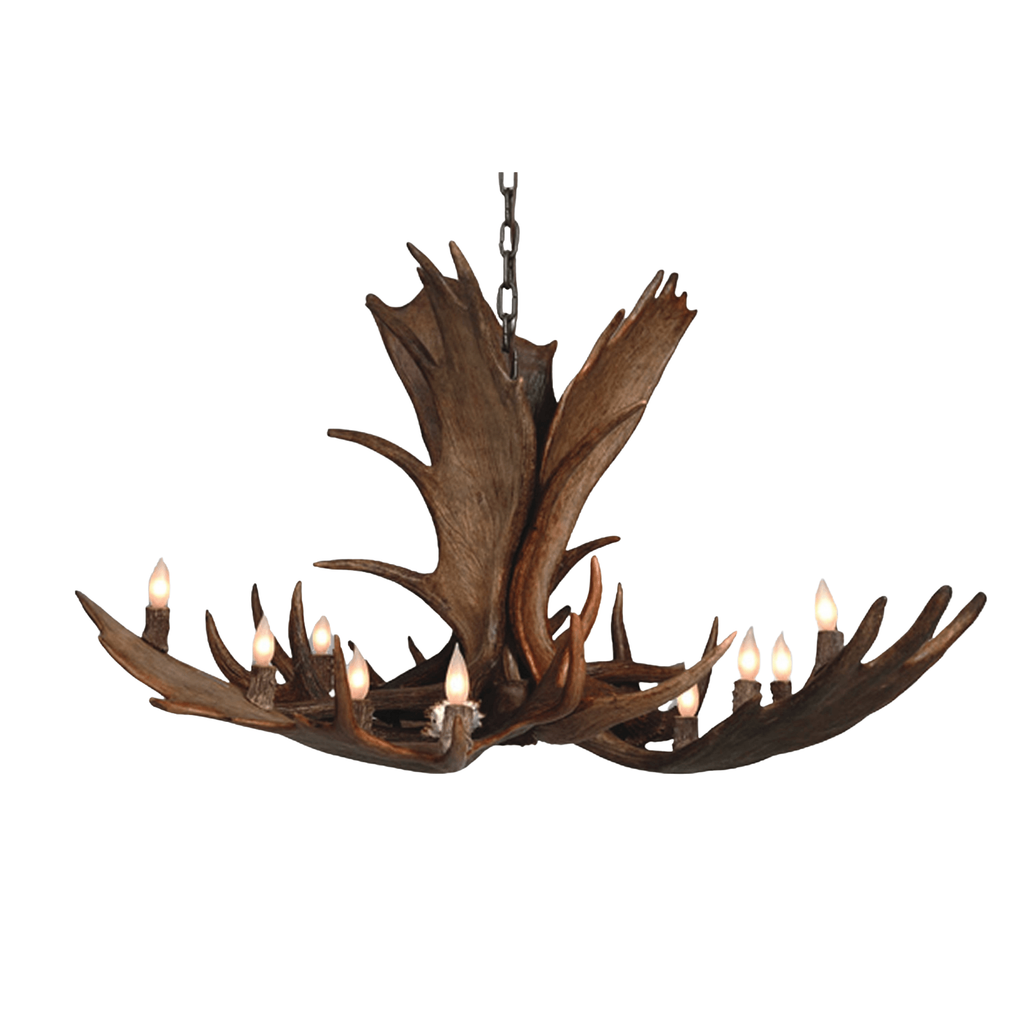 10 Light Medium Moose Antler Chandelier