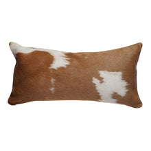 Load image into Gallery viewer, Brown &amp; White Cowhide Pillow