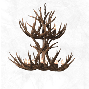 Double Tier Mule Deer Chandelier