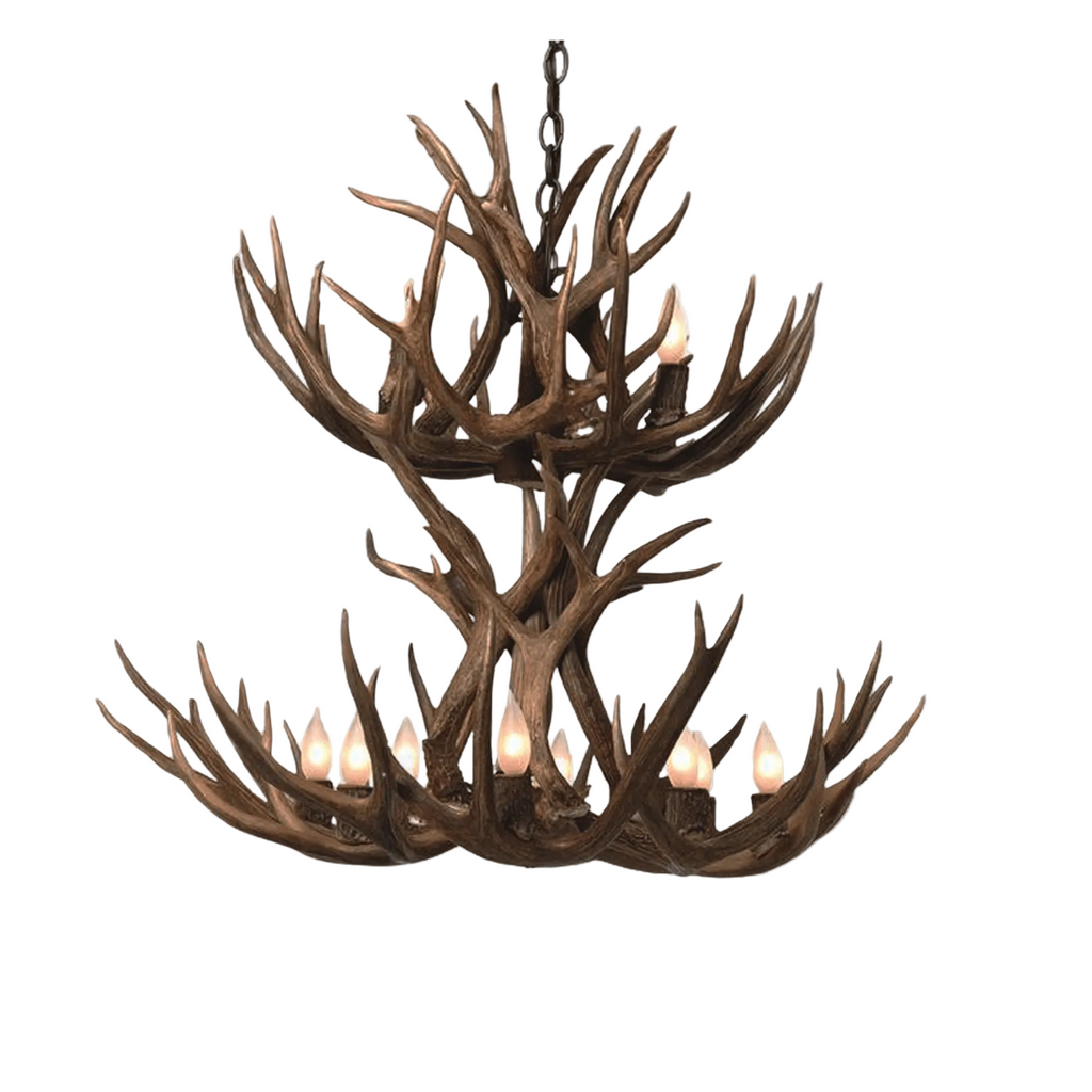 Double Tier Mule Deer Chandelier