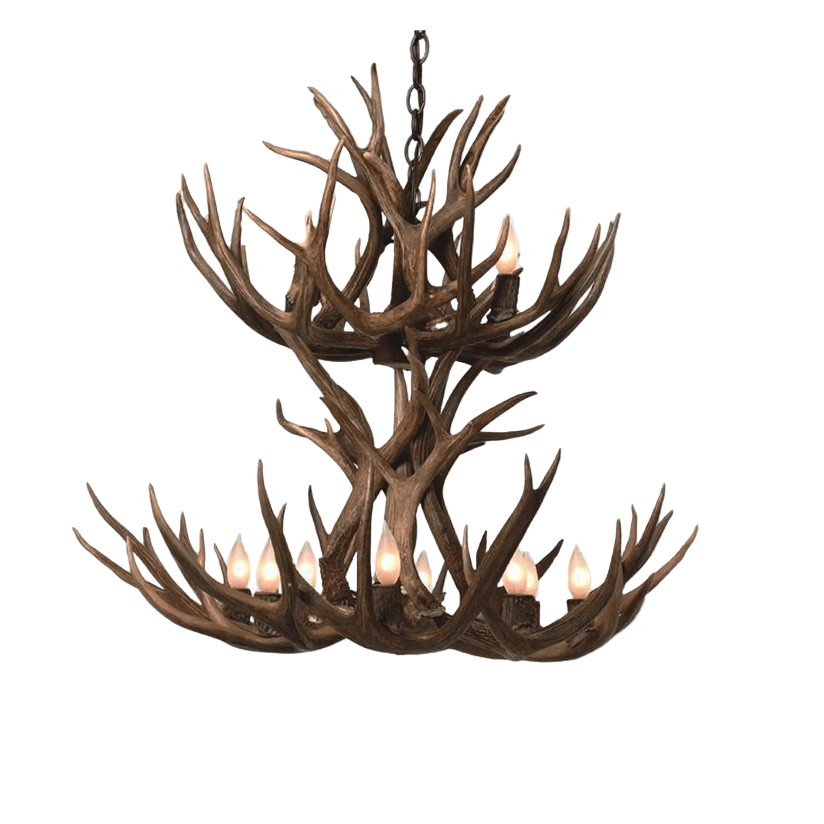 Double Tier Mule Deer Chandelier