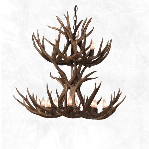 Double Tier Mule Deer Chandelier