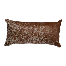 Load image into Gallery viewer, Brown &amp; White Salt &amp; Pepper Cowhide Pillow