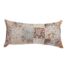 Load image into Gallery viewer, Cowhide Patchwork Brown &amp; White Salt &amp; Pepper Pillow