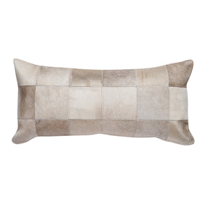 Cowhide Patchwork Champagne Pillow