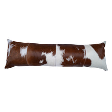 Load image into Gallery viewer, Cowhide Patchwork Brown &amp; White Pillow