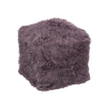 Tibetan Sheep 18" Square Pouf Ottoman - Purple/Mauve
