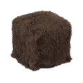 Tibetan Sheep 18" Square Pouf Ottoman - Pewter
