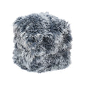 Tibetan Sheep 18" Square Pouf Ottoman - Grey Tipped