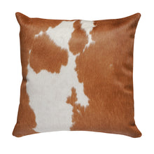 Load image into Gallery viewer, Brown &amp; White Cowhide Pillow