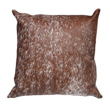 Load image into Gallery viewer, Brown &amp; White Salt &amp; Pepper Cowhide Pillow