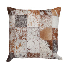 Load image into Gallery viewer, Cowhide Patchwork Brown &amp; White Salt &amp; Pepper Pillow