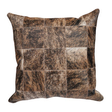 Load image into Gallery viewer, Cowhide Brindle Patchwork Pillow