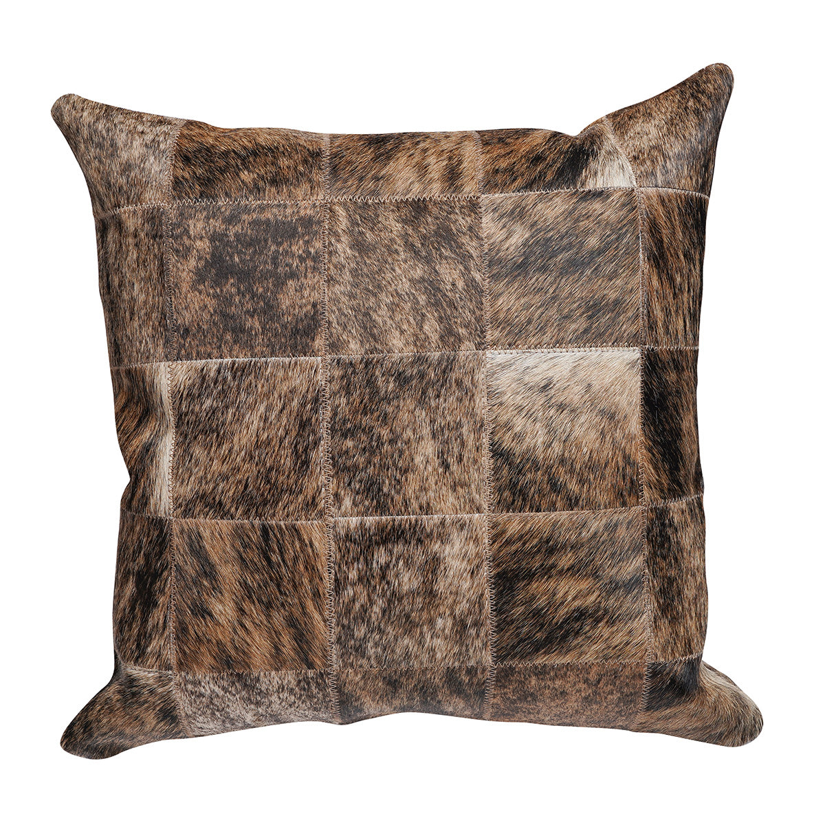 Cowhide Brindle Patchwork Pillow