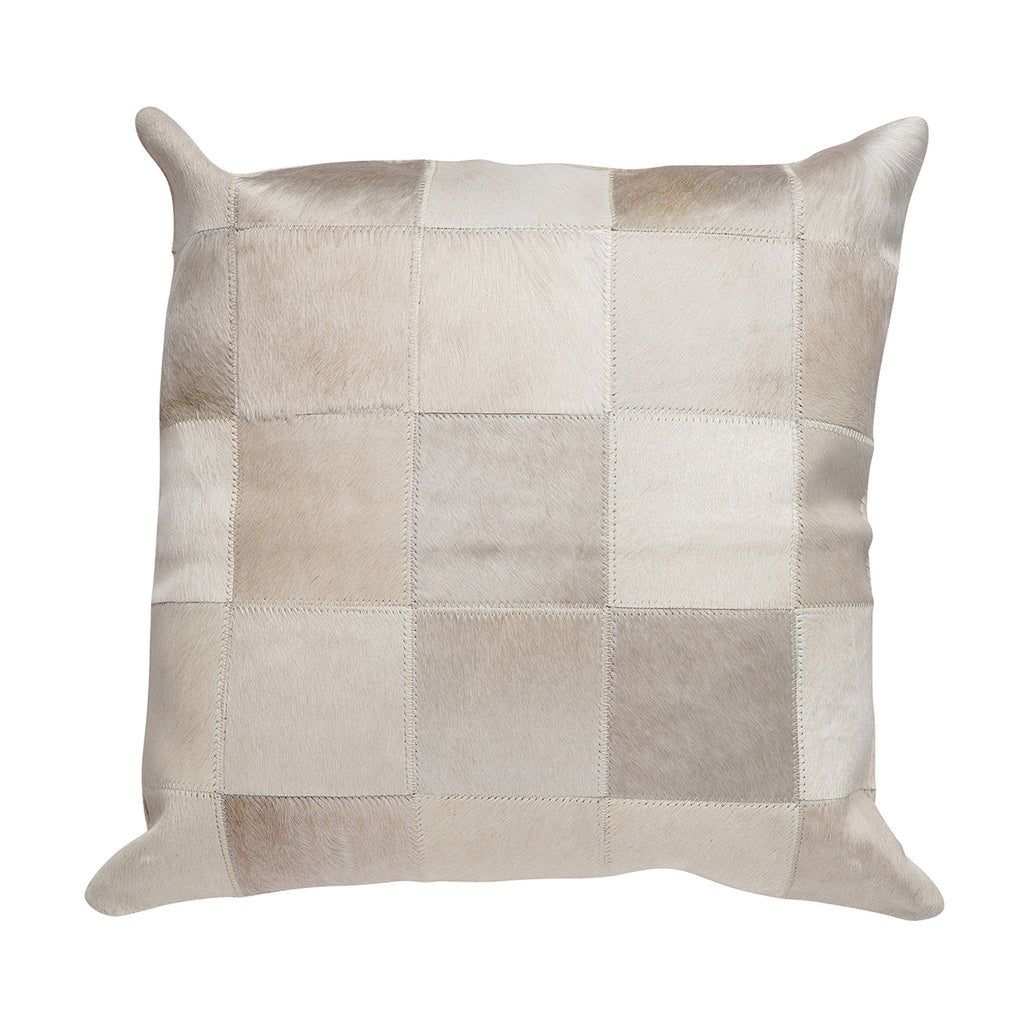 Cowhide Patchwork Champagne Pillow