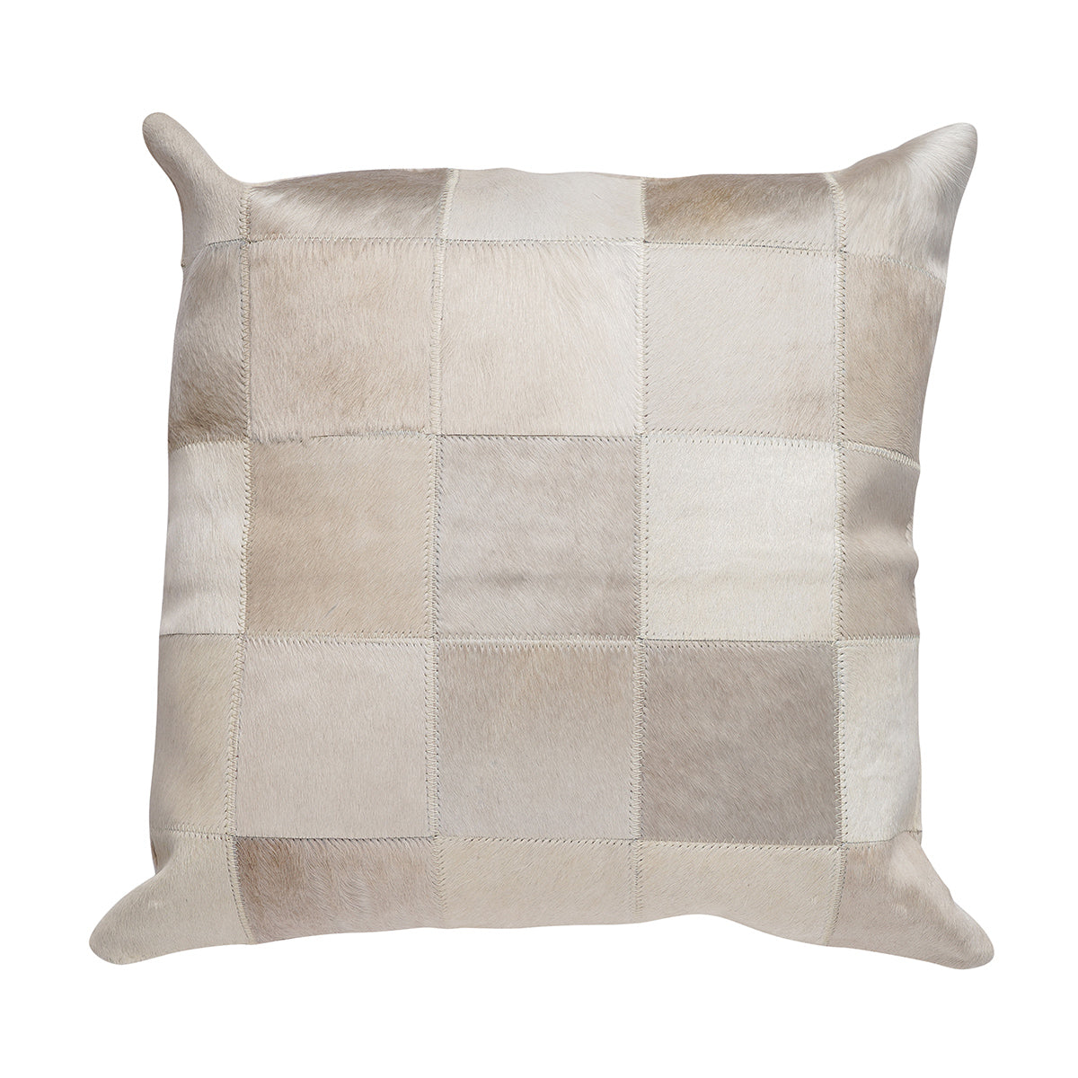 Cowhide Patchwork Champagne Pillow