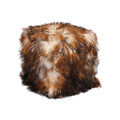 Tibetan Sheep 18" Square Pouf Ottoman - Rust Tipped