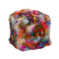 Tibetan Sheep 18" Square Pouf Ottoman - Light Confetti