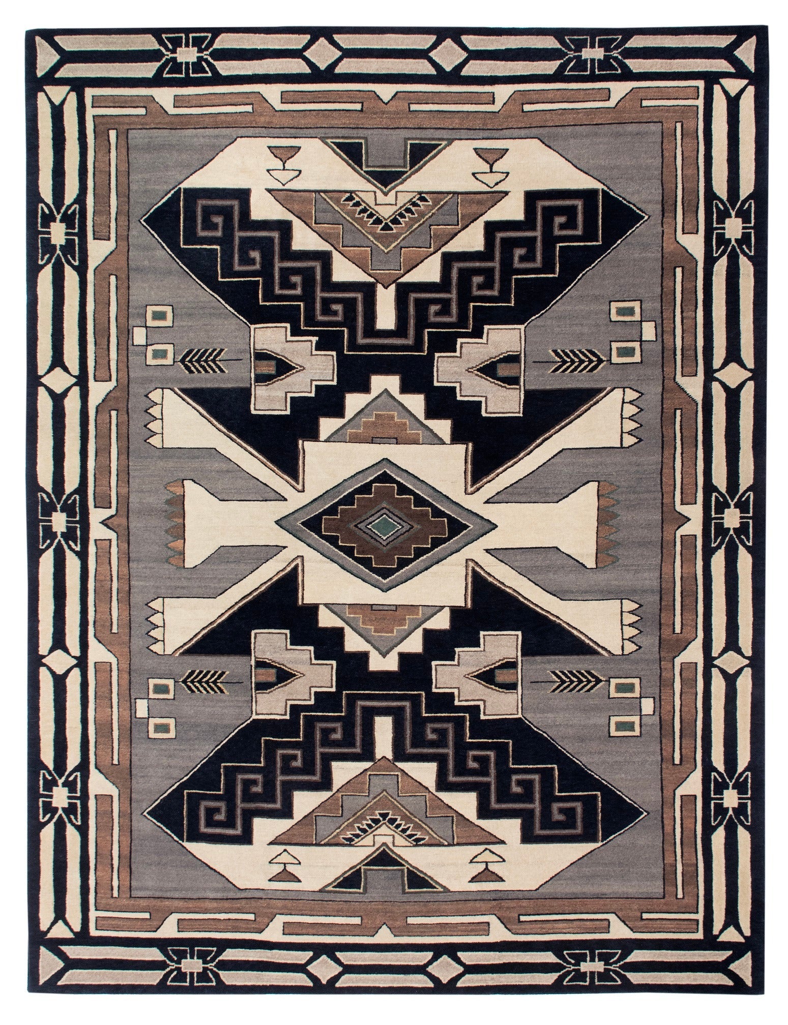 Santa Fe Collection - San Mateo| Handwoven wool rug with a Southwestern print