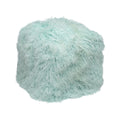 Tibetan Sheep 18" Square Pouf Ottoman - Aqua