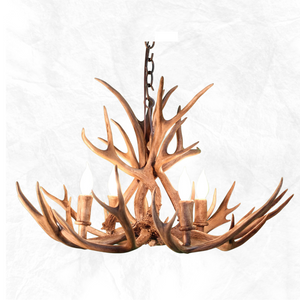 4 Light Mule Deer Antler Chandelier