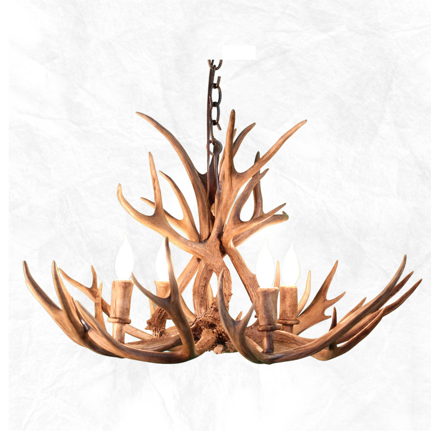 4 Light Mule Deer Antler Chandelier