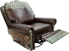 Buckeye Southwestern Leather & Cowhide Swivel Glider Recliner