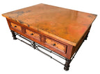 6-Drawer Copper Coffee Table W/Pablo Base